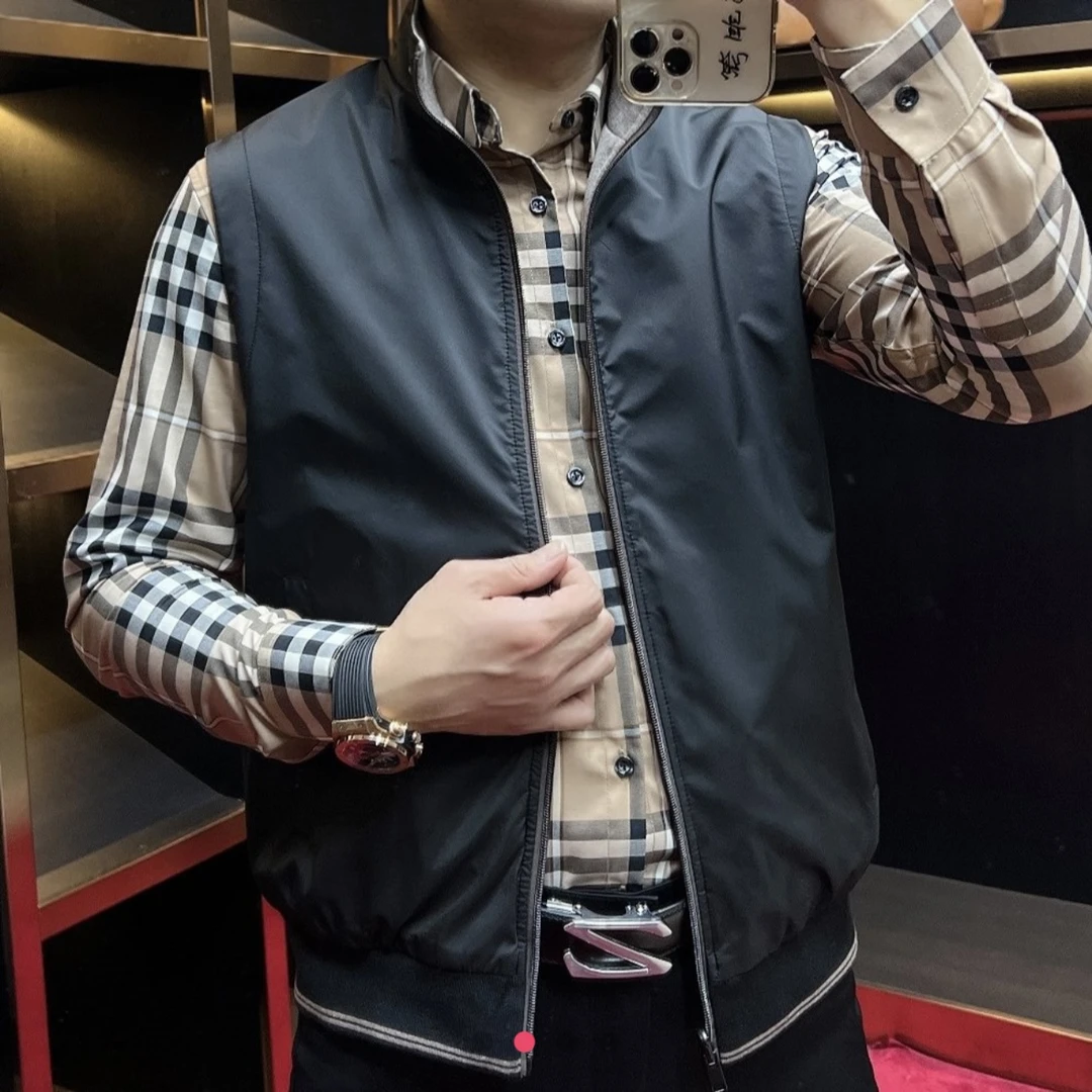 2024-2236#春季男士新款休闲百搭简欧高端商务双面马甲