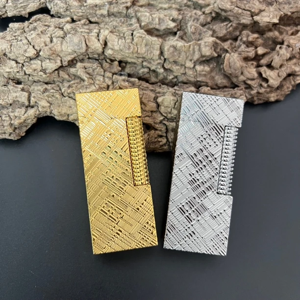 卡路calories打火机经典侧滑窄机高档侧滑充气打火机黄铜创意送礼