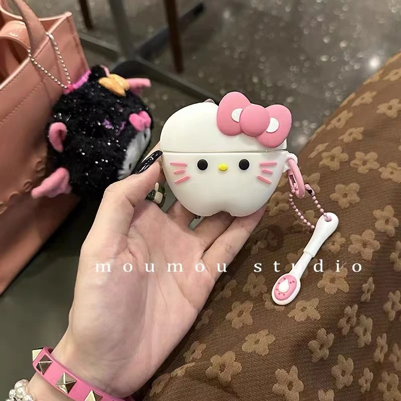 ins立体猫咪表情小牙齿适用airpods pro2保护套苹果无线蓝牙3/5代