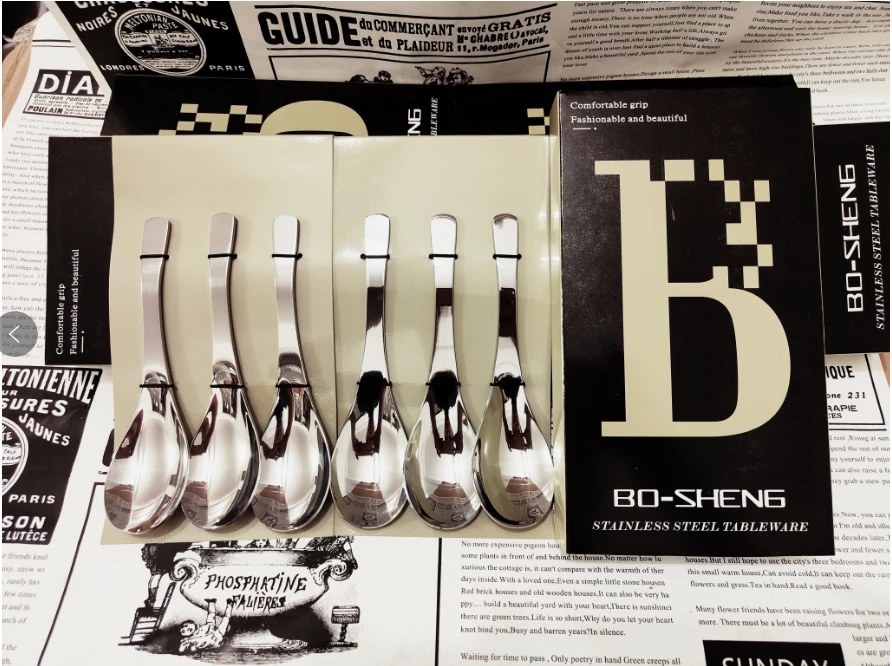 BO-SHENG伯爵勺六支礼盒装家用创意吃饭喝汤勺子