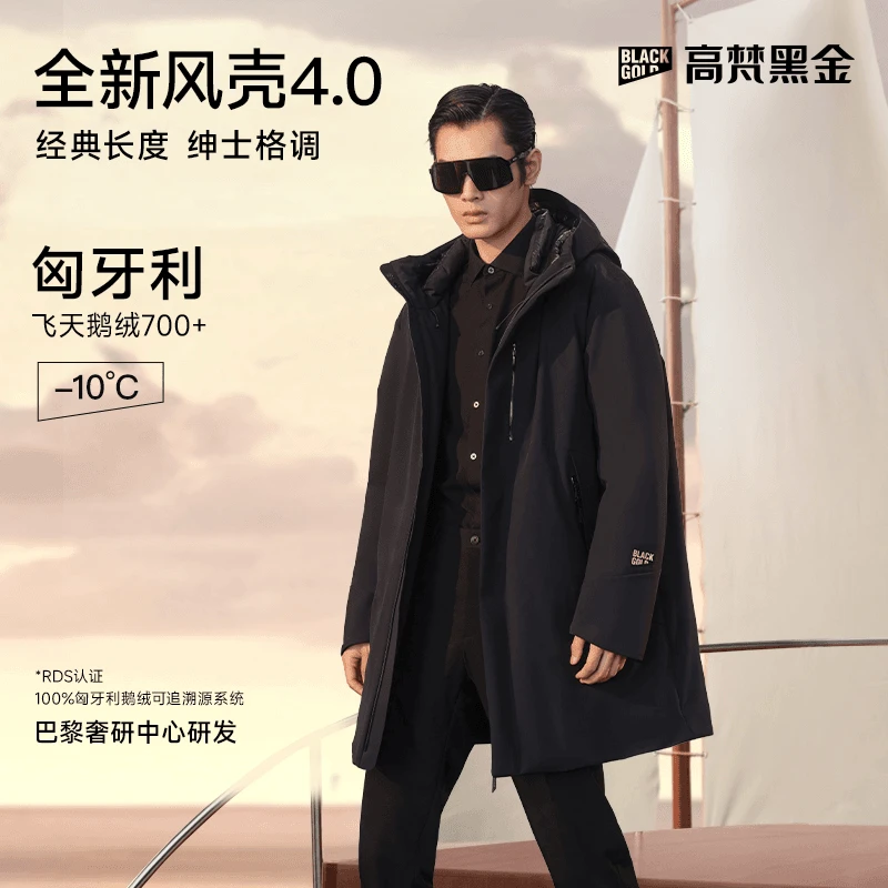 【高梵奢华户外】高梵风壳4.0六分24年新款男商务中长款鹅绒服