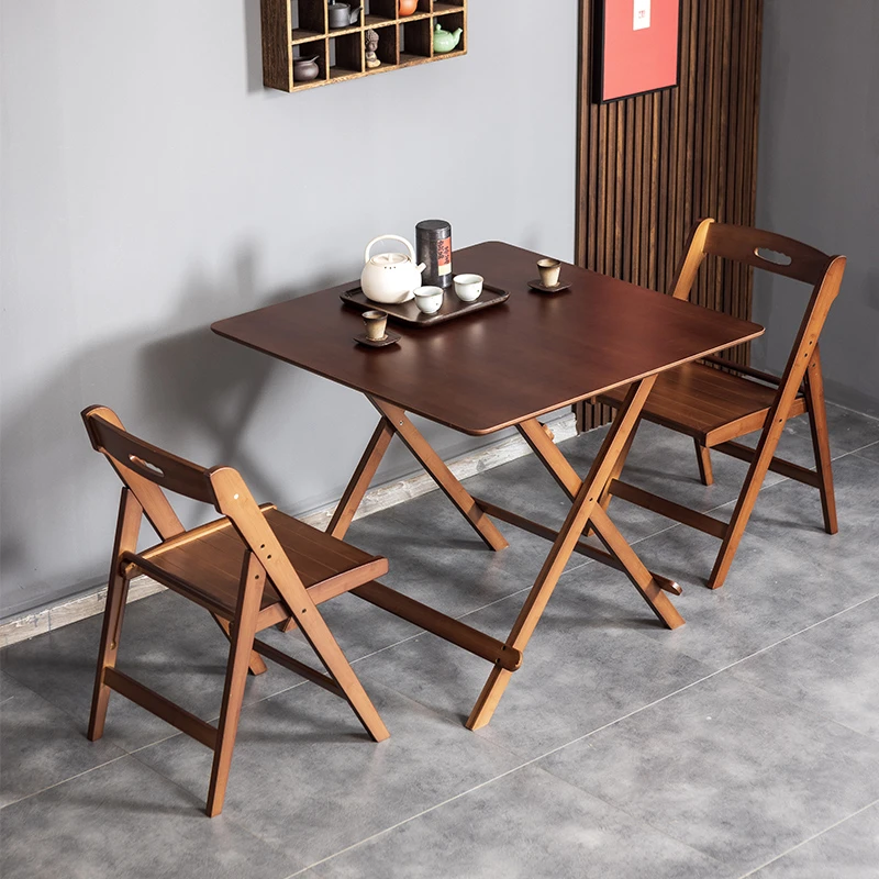 小竹匠折叠桌家用简易楠竹餐桌小户型出租房桌子户外便携摆摊方桌