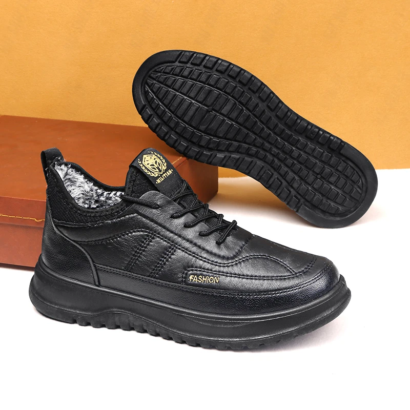 冬季爆款老北京防滑加绒加厚防滑保暖休闲男靴防水雪地靴2302