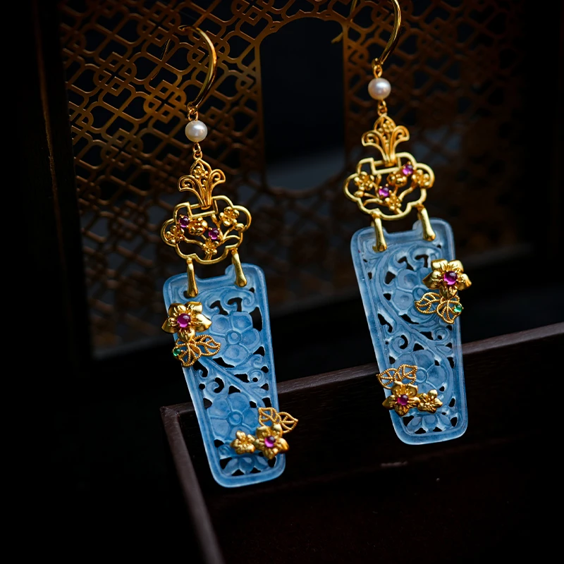 在忆 925银耳饰 【永生花】中国风小花银耳环