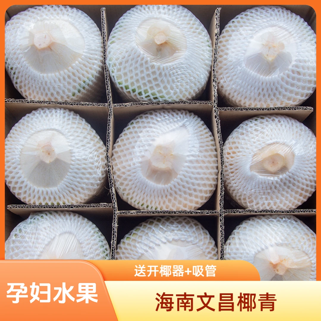 海南椰青文昌东郊椰子新鲜现摘孕妇水果老少皆宜送开椰器箱装送礼