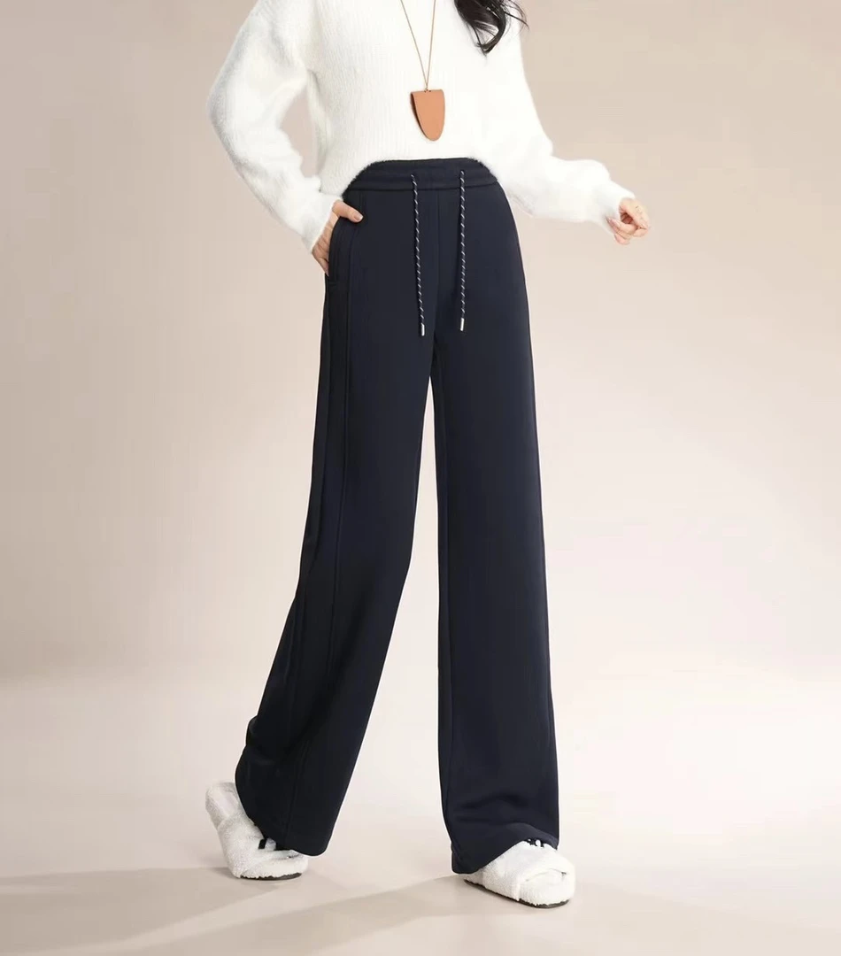 【贝希】冬季加厚加厚606简约弯刀直筒裤