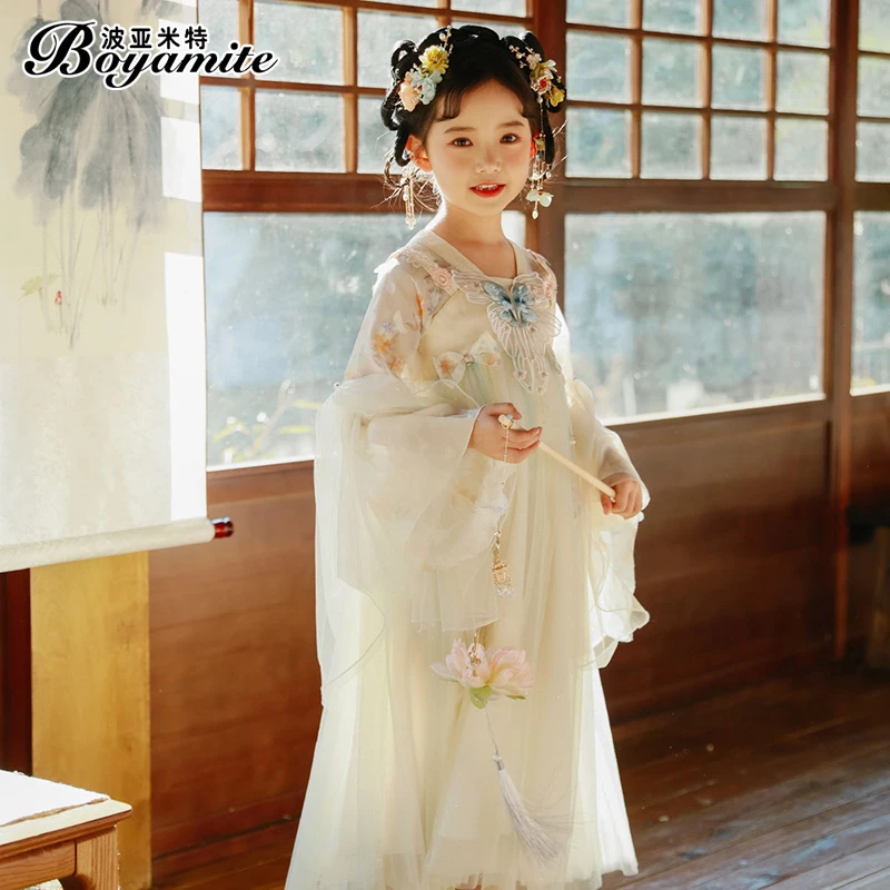 BOYAMITE/波亚米特女童汉服公主裙新款儿童洋气连衣裙裙子24044
