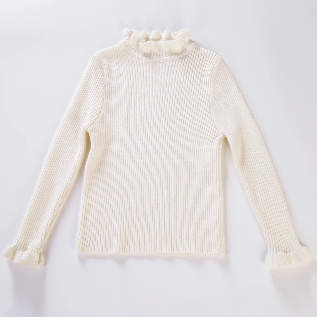 BOYAMITE/波亚米特女童套头毛衣冬季儿童白色针织打底衫上衣23668