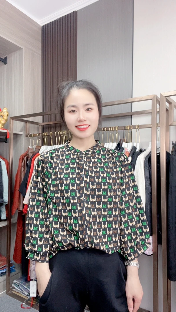 {清平乐]24秋新款中长袖碎花妈妈装时尚洋气小衫百搭T圆领网红