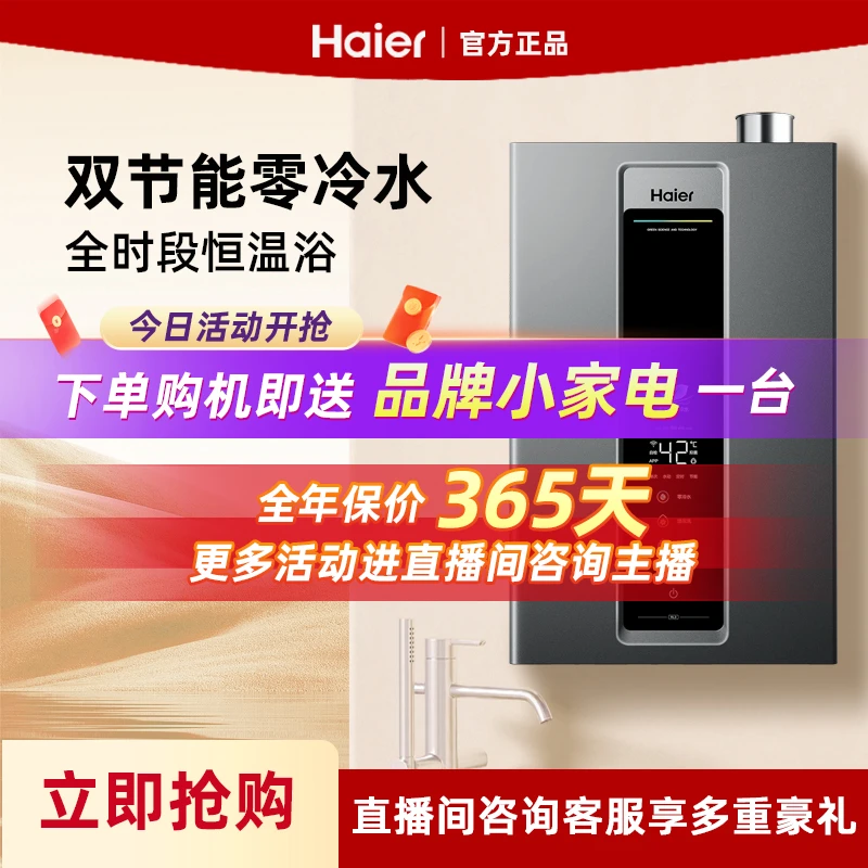 Haier/海尔燃气热水器RL3强排式防冻一级能效节能零冷水双增压