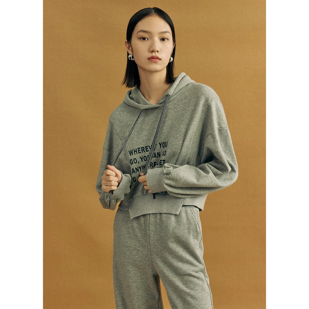 【丽公主】卫衣女秋季休闲时尚百搭ins字母印花运动上衣M331391