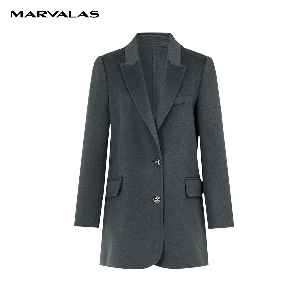 【籽言专属】曼德诗全羊毛毛呢外套冬双面呢大衣M426302870