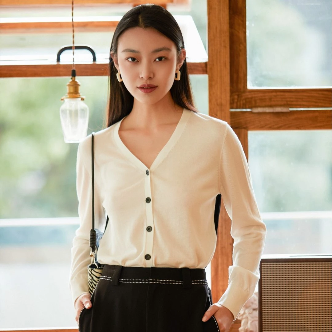【诗语专属】M731303323诗语优雅开衫短款气质时尚百搭打底通勤