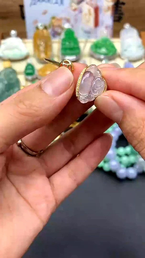 【闪购商品】翡翠手镯18K金镶嵌386-中国好珍宝