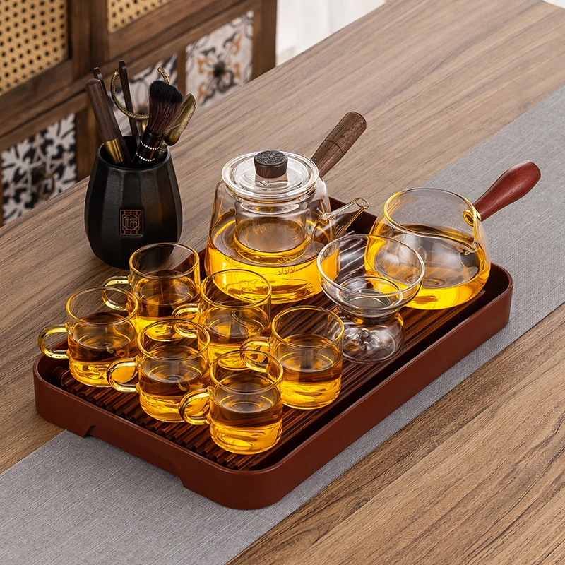 玻璃茶具套装2024新款家用轻奢高档耐热茶壶功夫办公室泡茶杯整套