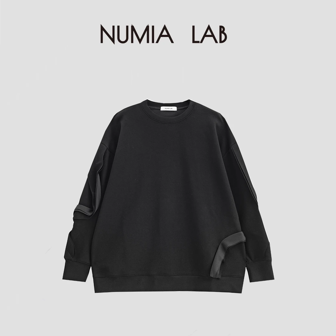 NUMIA LAB 落肩宽松版黑色卫衣NL02A32