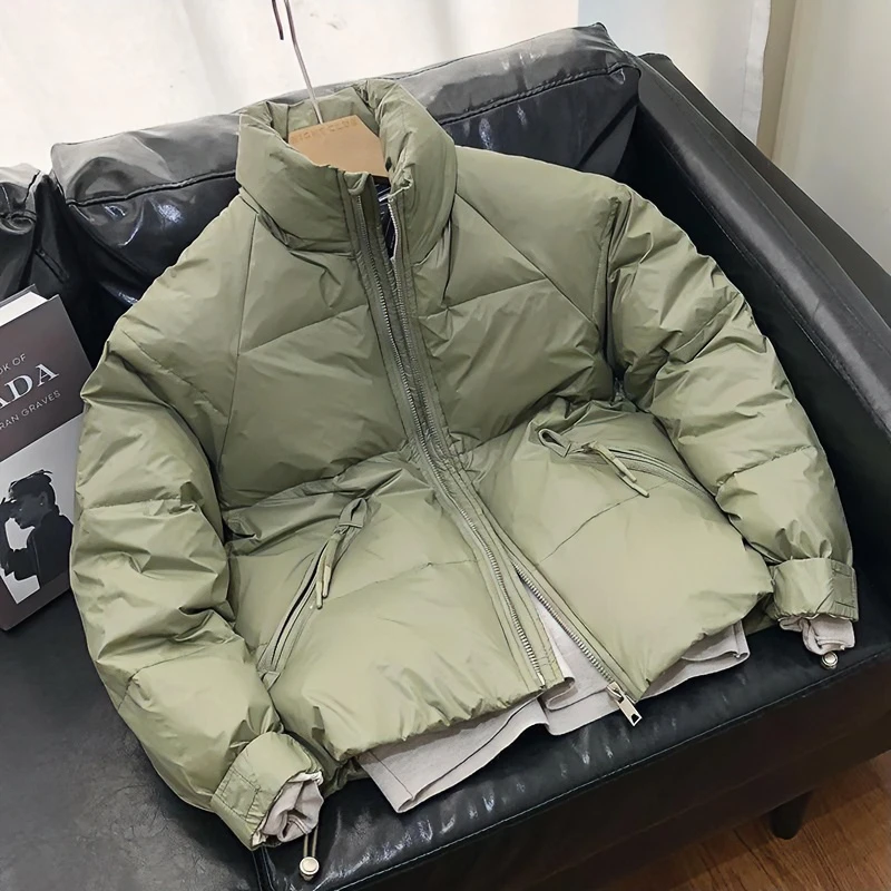 波司澄羽绒服2023年新款立领羽绒服男短款外套白鸭绒保暖时尚斜拉