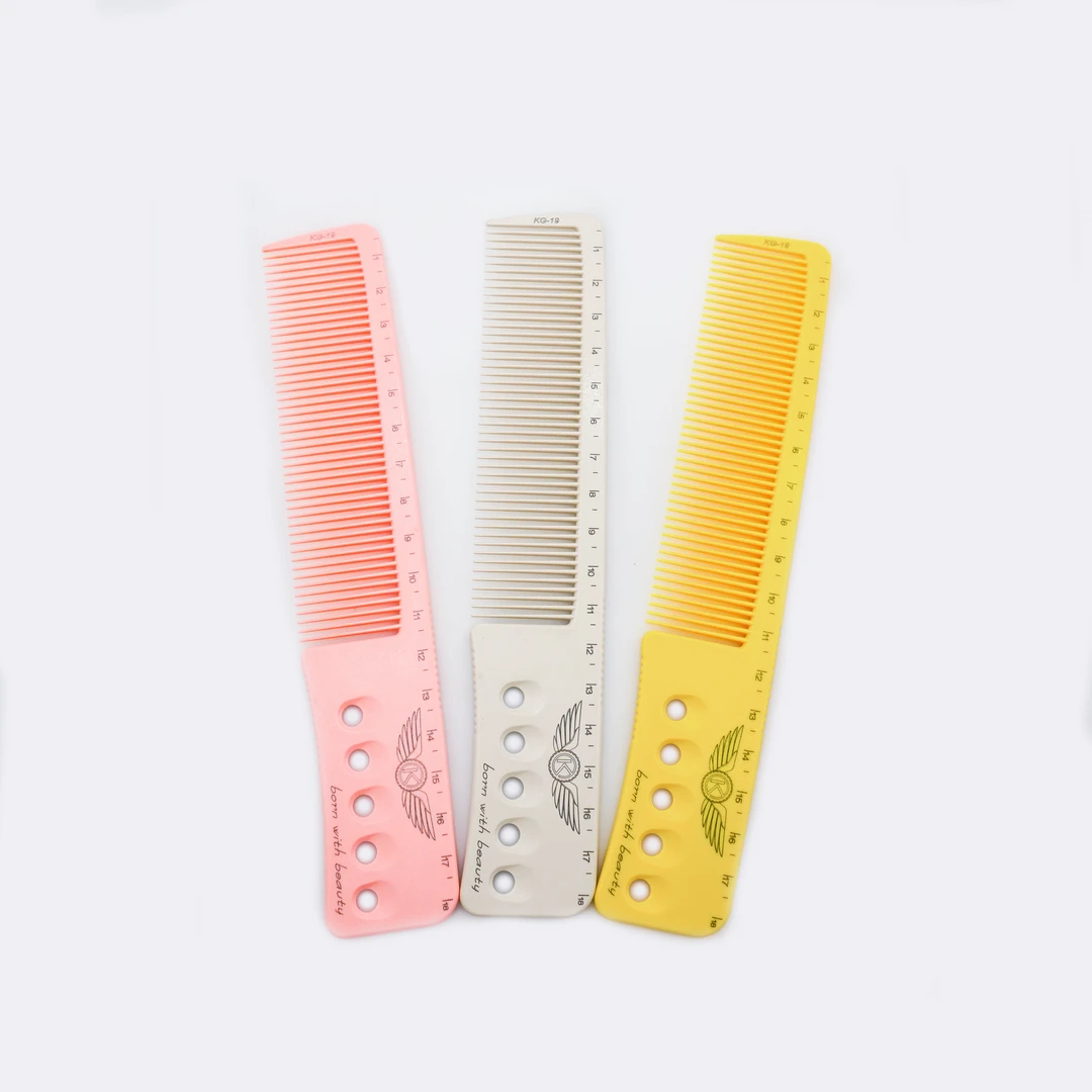 彩色刻度理发梳子发型师发廊理发剪发梳子家用美发梳超薄梳双面