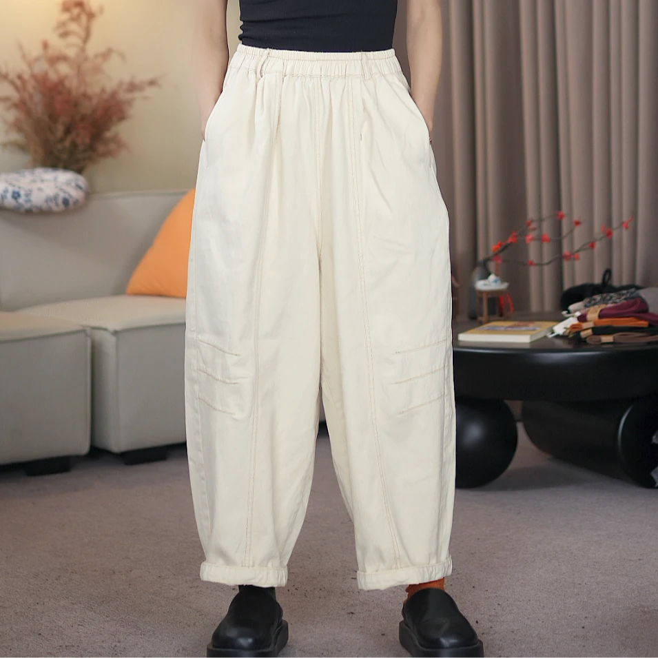 明线休闲长裤女K1213