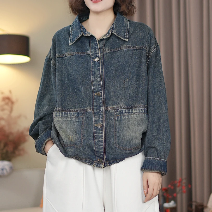 纯色牛仔短外套S1144