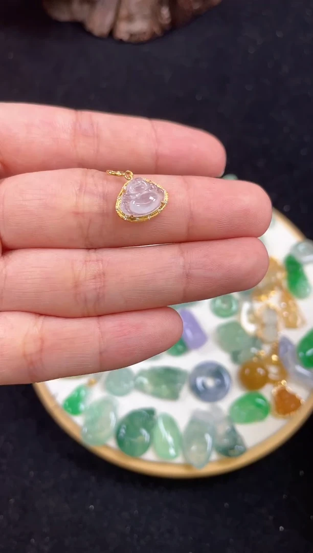 【闪购商品】翡翠吊坠(不含链)18K金镶嵌一个    P462