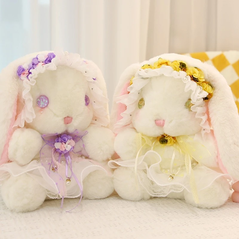 正版洛丽塔兔子公仔花花垂耳公主可爱兔玩偶毛绒玩具Lolita礼物女