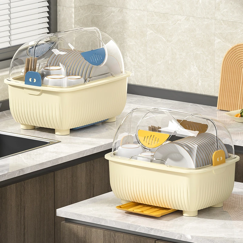 甲东里多功能家用双层碗柜菜篮置物架菜篮置物架带盖滤水菜篮子