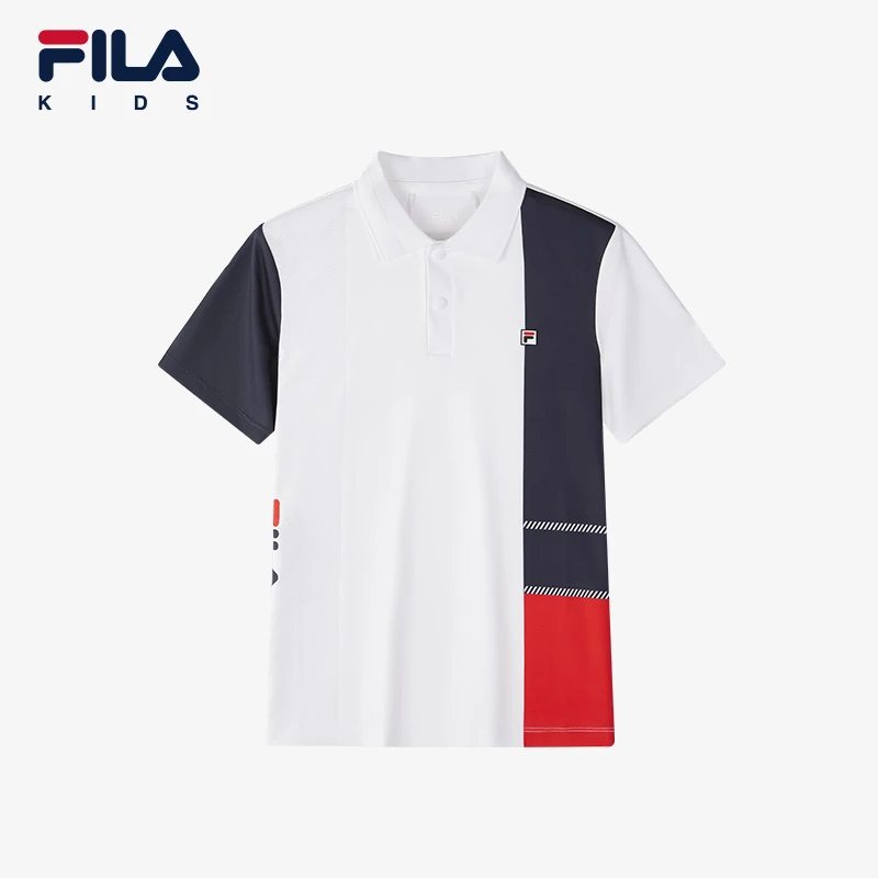FILA斐乐2024年高能感中大童时尚运动舒适短袖POLO衫K12B433137F