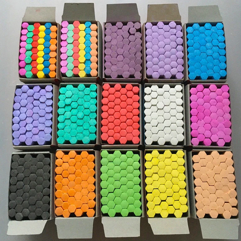 多种颜色diy涂色教学彩色粉笔 微尘红色蓝色黄色紫色绿色黑色黄色