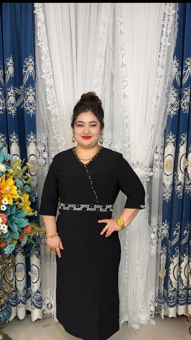 绣花大码连衣裙-1508