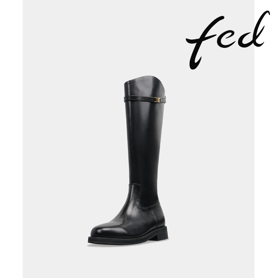 【骑士精神】FED秋冬新款百搭长筒靴舒适高级百搭气质骑士靴DLH0142