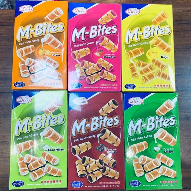 马来西亚德利牌6种口味迷你蛋卷