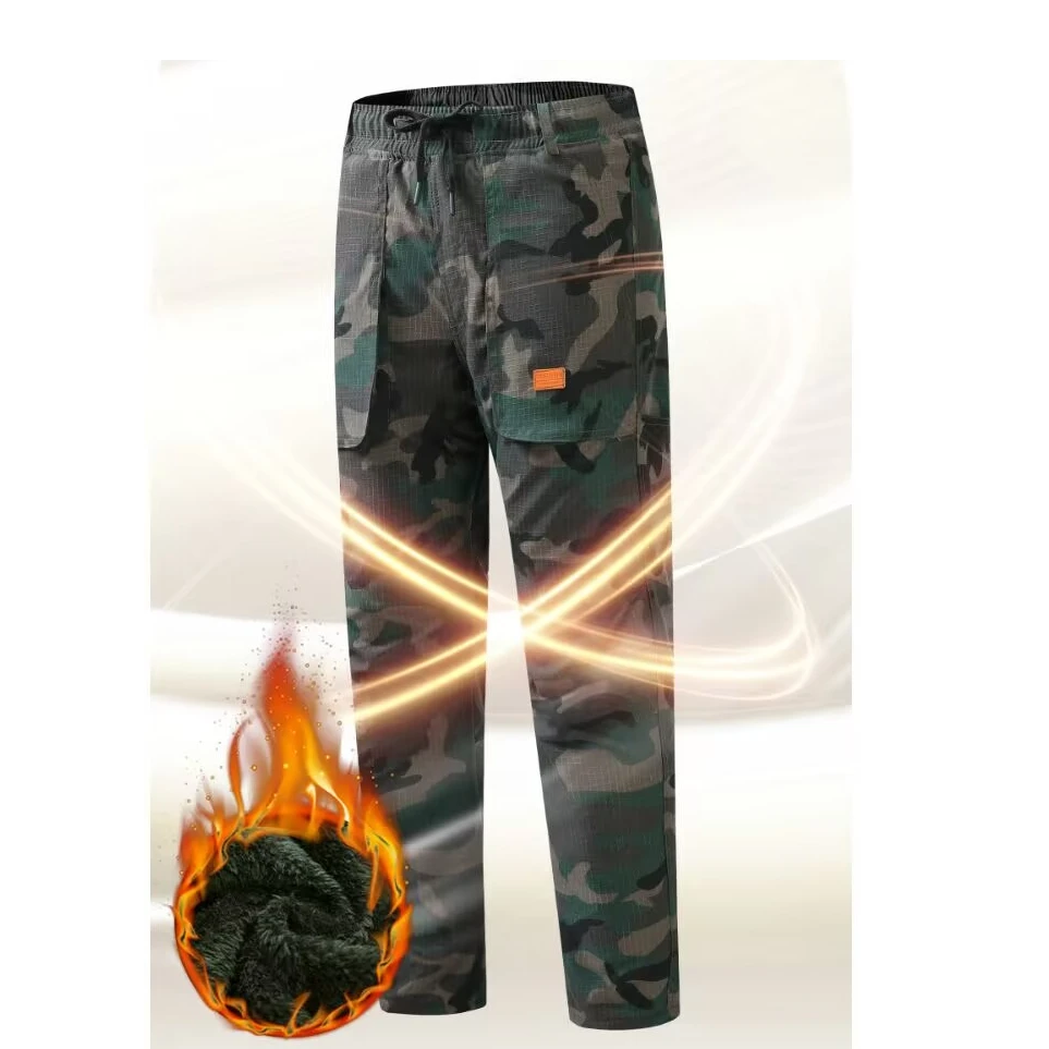 加绒加档直筒裤防风裤脚加厚保暖耐磨战术裤防寒