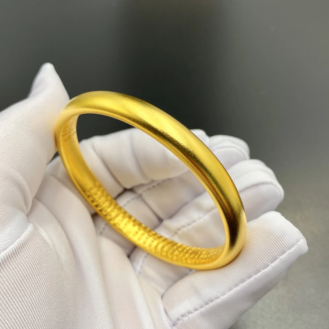 足银手镯 心经磨砂手镯足银999百搭时尚女款传承气质手镯