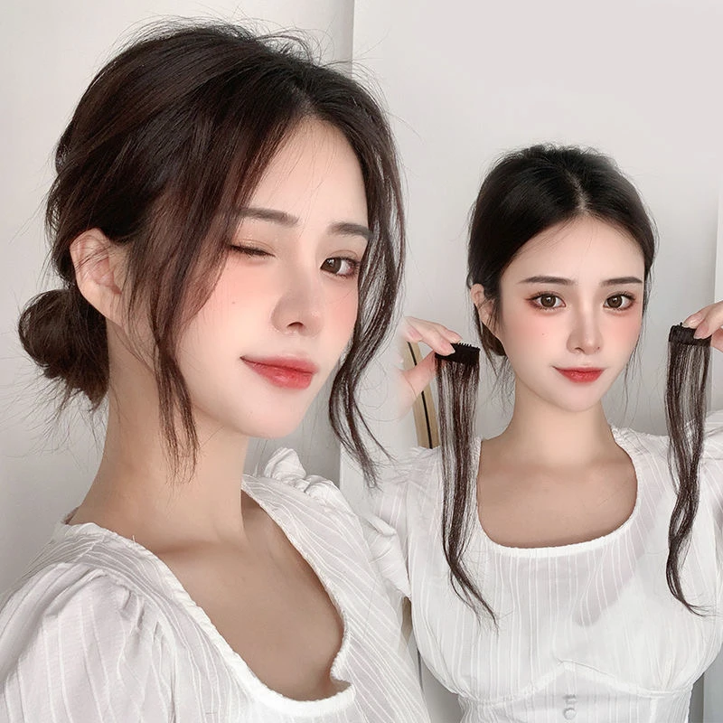 龙须刘海假发片女网红中分假发八字刘海仿发留海假发女自然假刘海