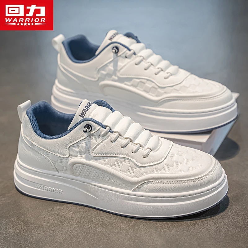 回力小白男鞋夏季青少年高级感厚底防水休闲皮鞋运动工作上班板鞋
