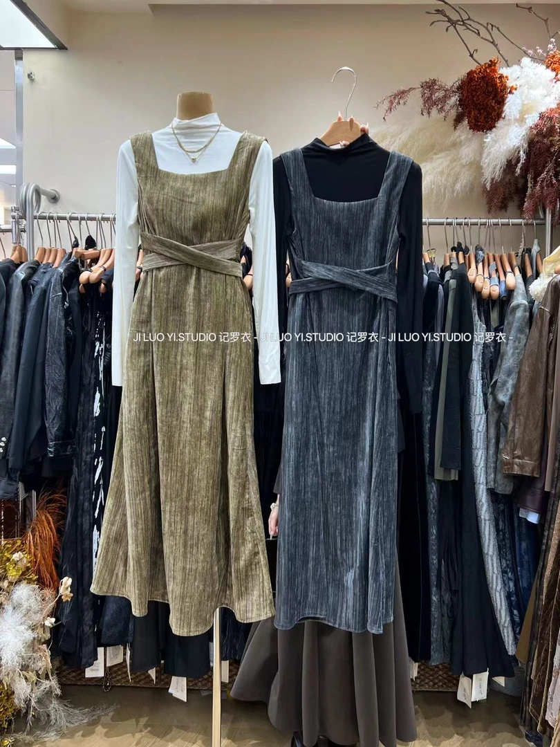 【ARONG阿荣家】绑带背心裙91216-卡其黑色-SM