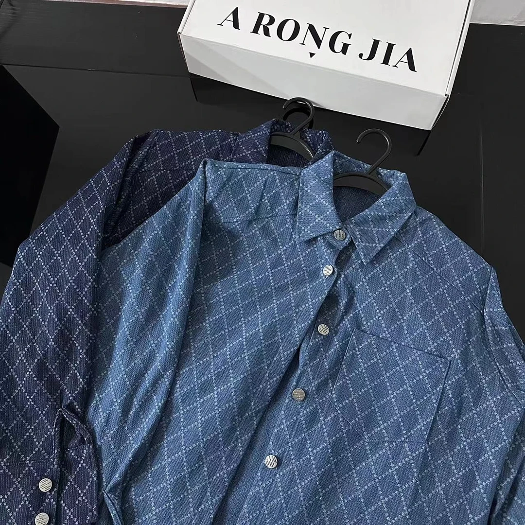 【ARONG阿荣家】牛仔上衣08078-浅蓝深蓝F