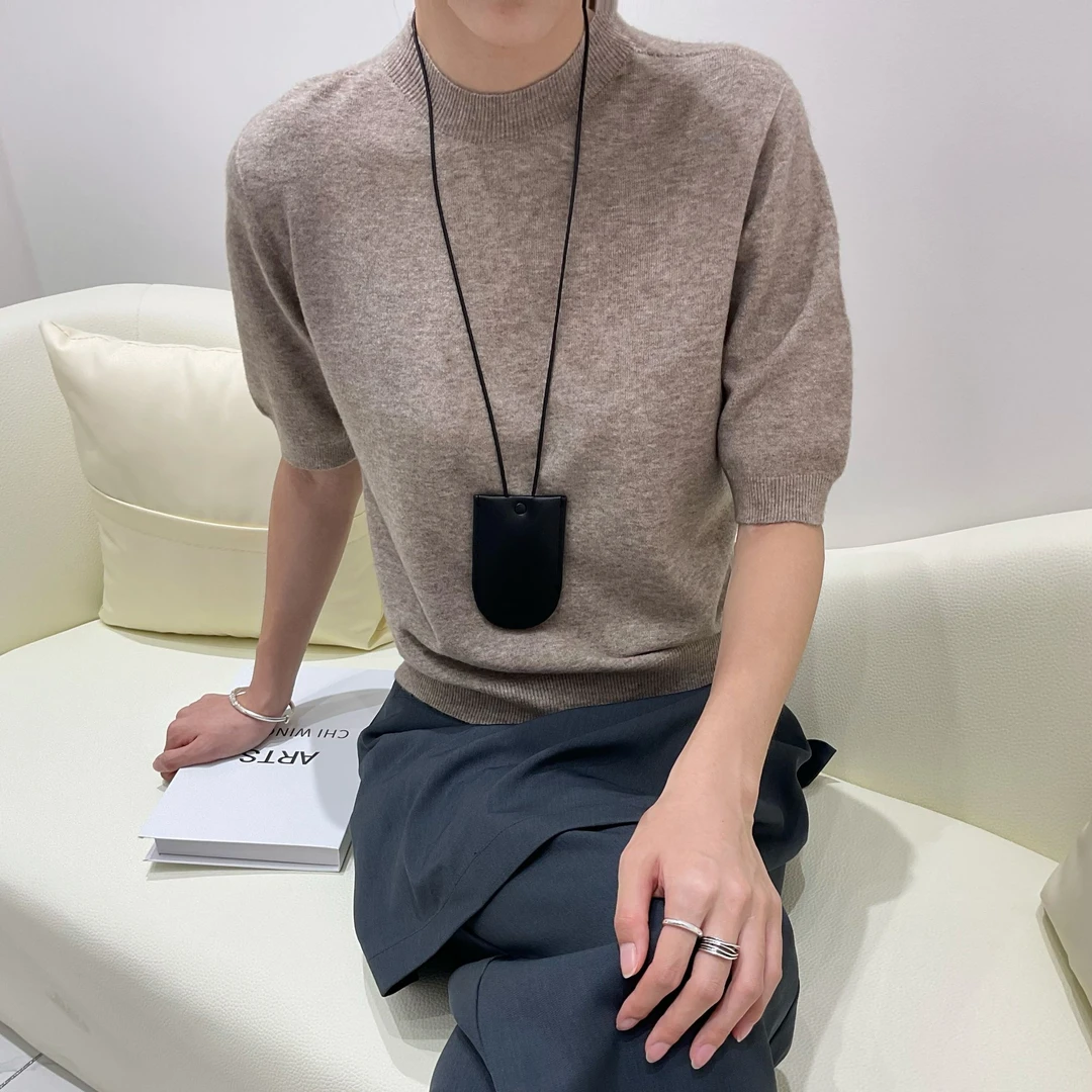 一体成型6羊毛羊绒毛感亲肤绒圆领中袖羊毛衫针织时尚休闲百搭