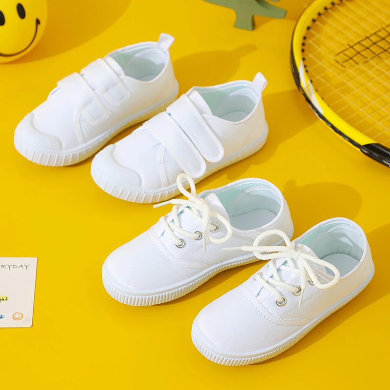 幼儿园小白鞋学生童鞋帆布鞋白球鞋儿童白布鞋男童女童白色运动鞋