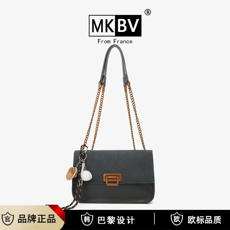 MKBV【带挂件】新款女包时尚链条腋下斜挎小方包Y6372
