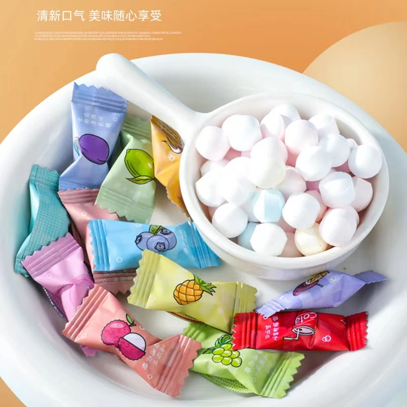 精选【100颗】无糖口气清新糖网红水果薄荷糖清新口气散装混合清香