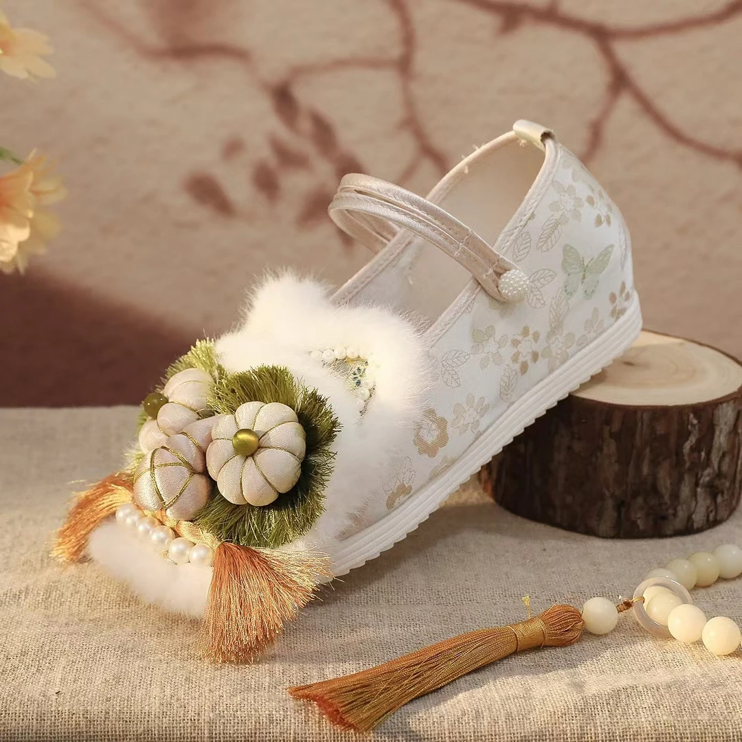 单鞋成人虎头鞋2024新款国潮复古民族风平底女士单鞋民族风