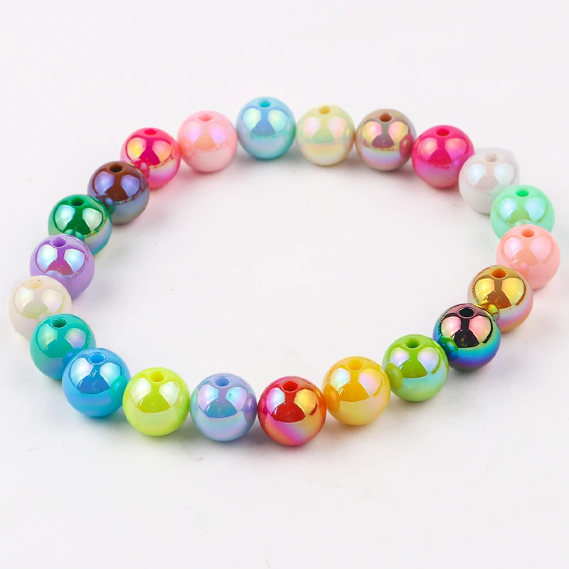 小宝DIY七彩贝壳K16直孔亚克力饰品配件配饰纯白天蓝紫色黑色