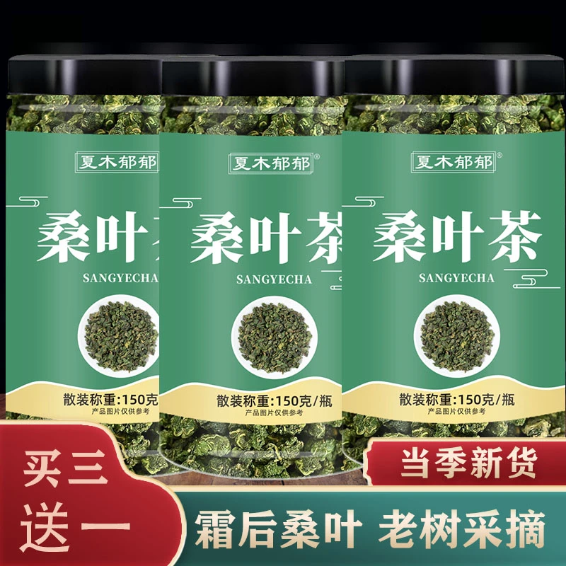 桑叶茶霜后桑叶老树桑叶新鲜桑叶晒干桑叶罐装150g正品官方旗舰店