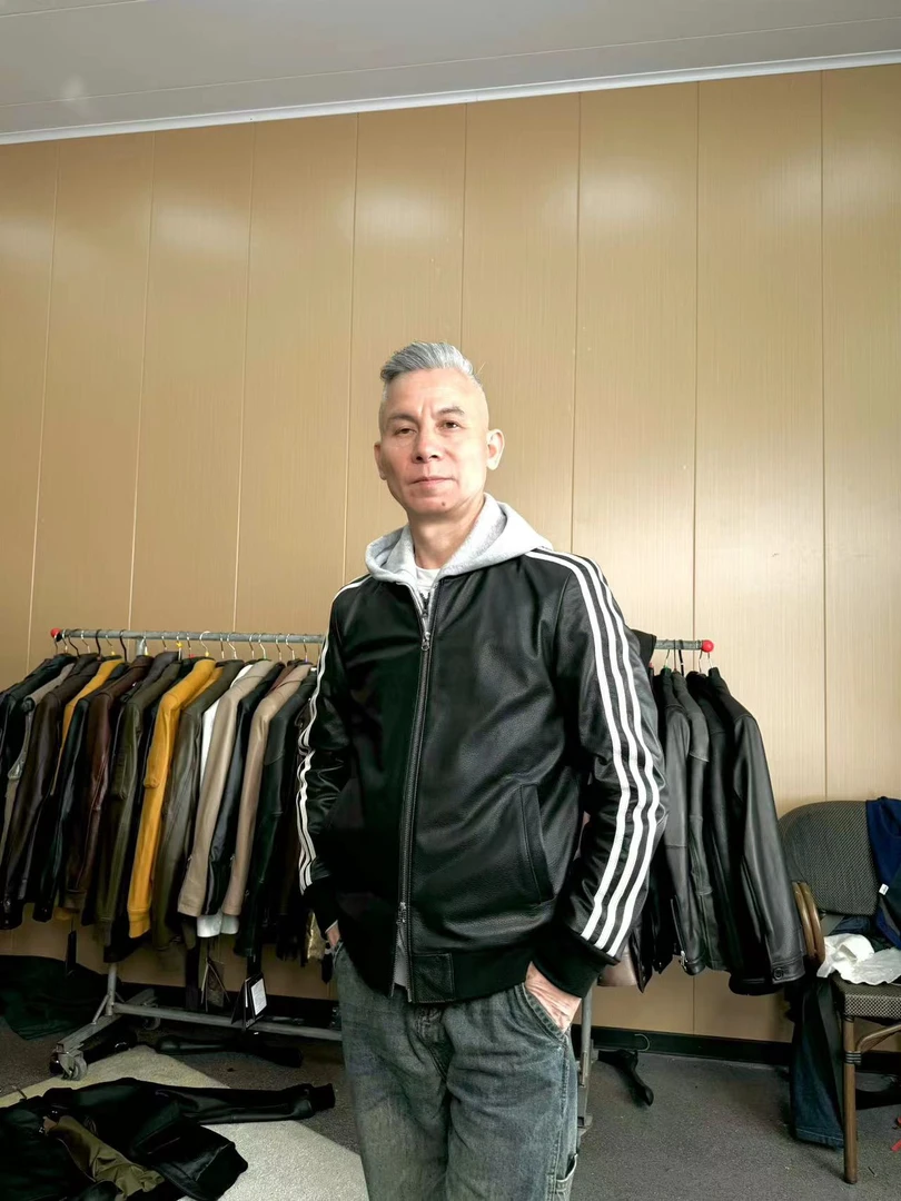谭之造男士真皮棒球服三杠头层牛皮双拉链海宁男士真皮皮衣简约