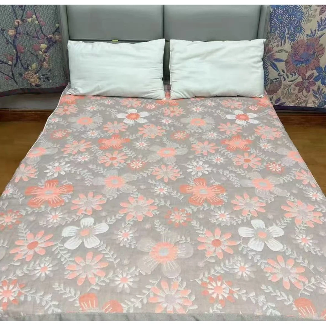 浪漫花语-纱布盖毯