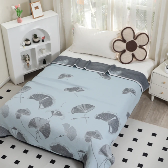 纯棉纱布盖毯--扇羽150*200