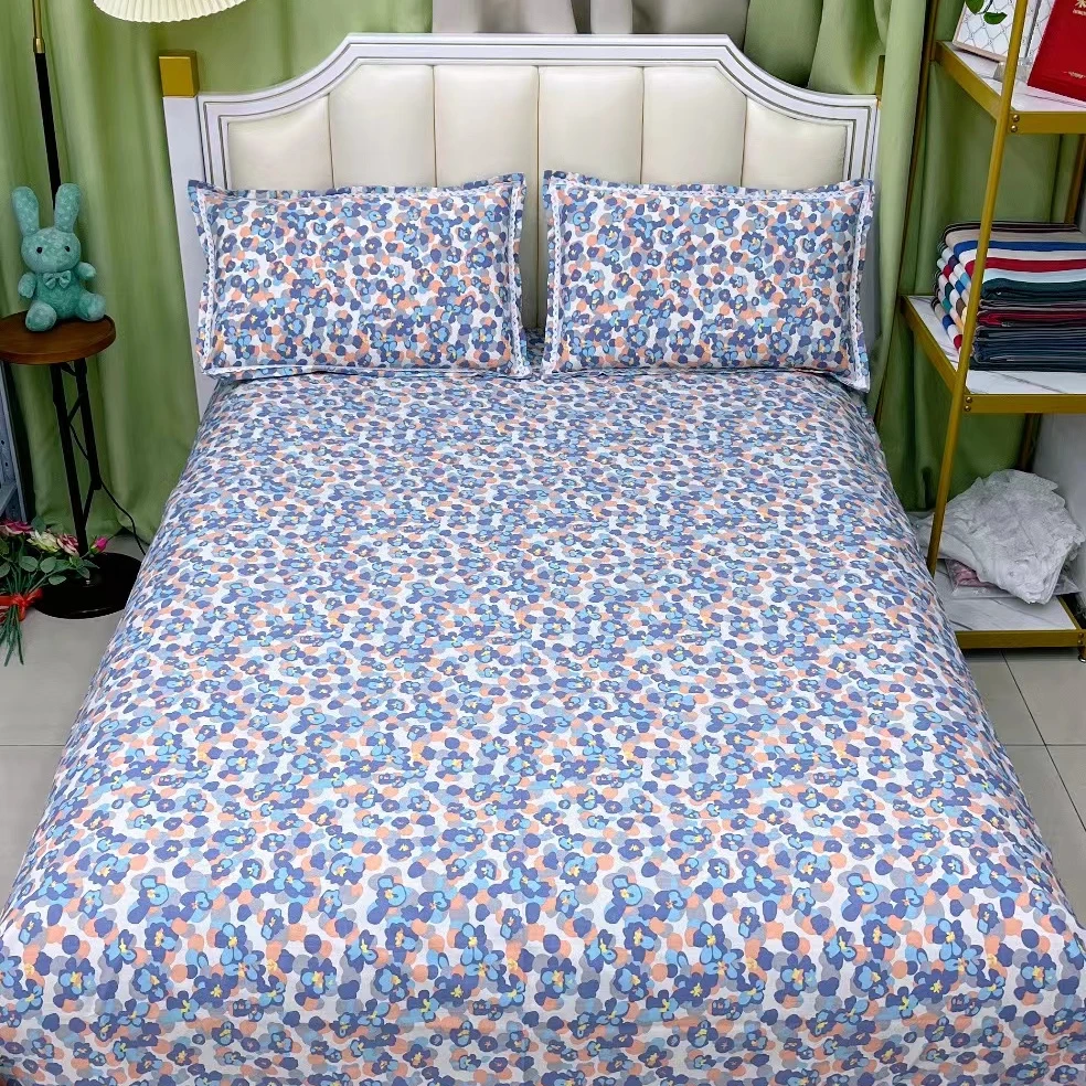 细纹粗布炫彩水印230*250三件套--（带花边）