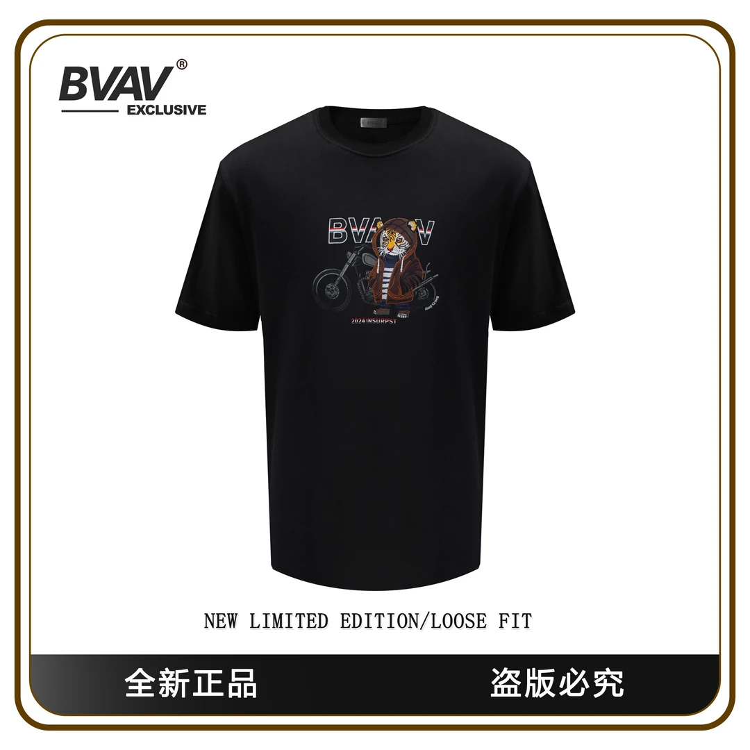 BVAV 【机车虎】100%纯棉男士短袖T恤BV5506